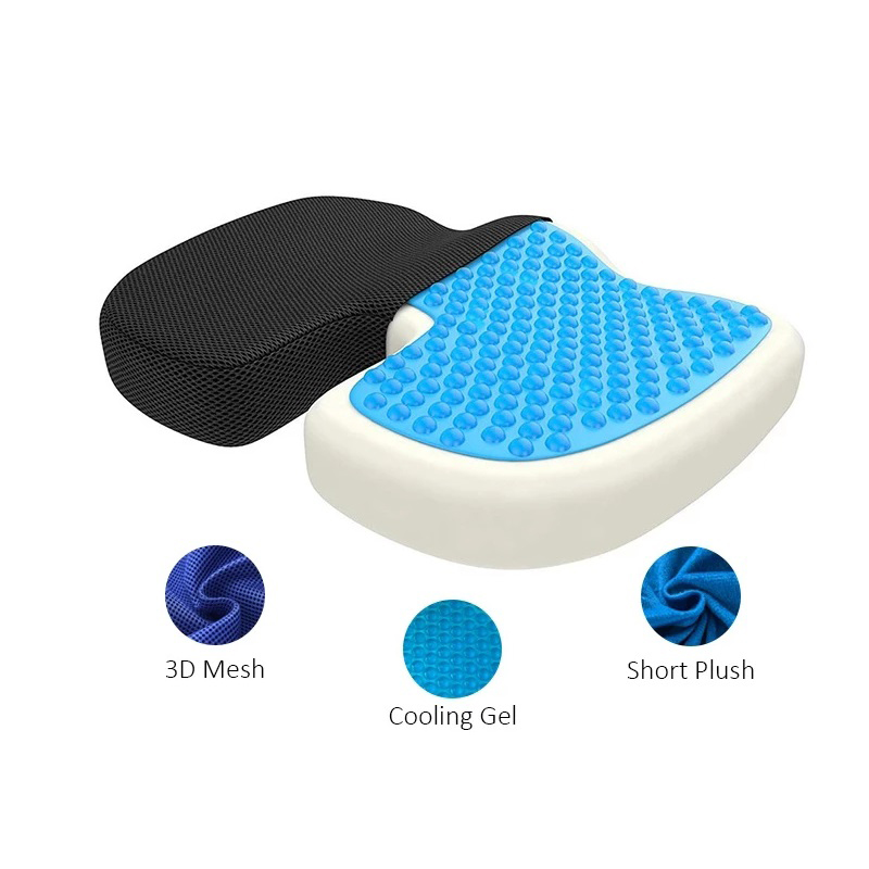 Egg Shape Coccyx Orthopedic Memory Foam Cooling Gel Seat Cushion