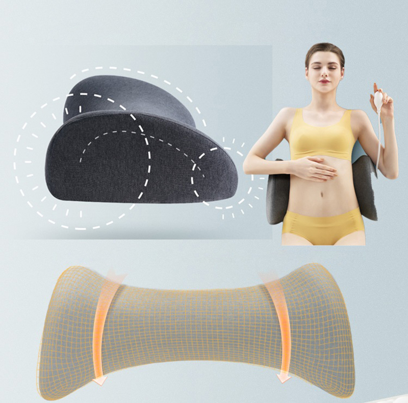 Memory Foam Thicken Lower Back Pain Relief Gel Bamboo Lumbar Pillow for Sleeping